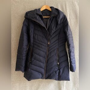 Dark blue Puffer Jacket with Hood | Andrew Marc